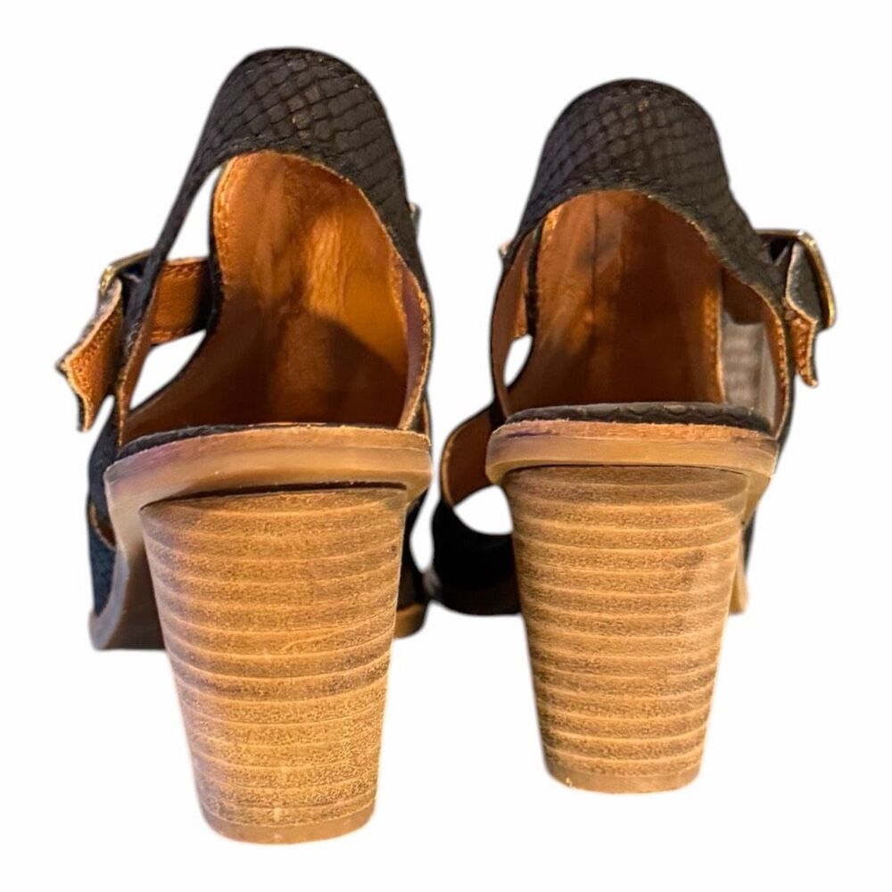 LUCKY BRAND Labradite Strappy Wedge Heel Sandals Black Size 8 - Picture 5 of 10